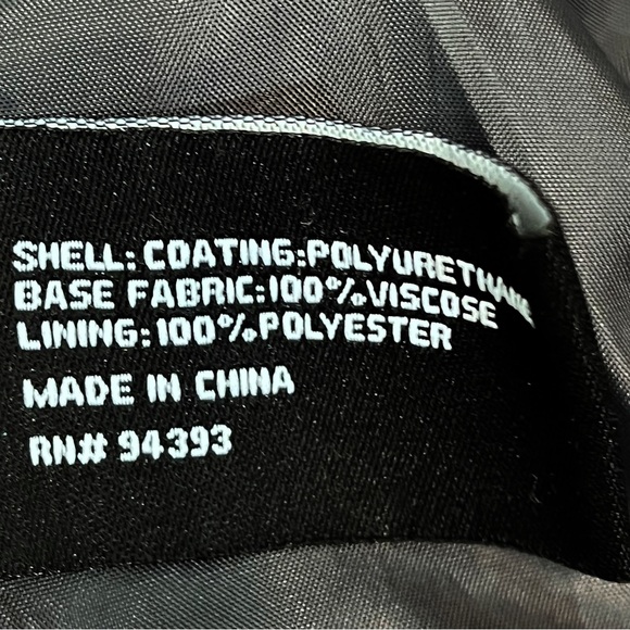 Coffee Shop New York Charcoal Gray Faux Leather Moto Jacket Size Small - Picture 7 of 7